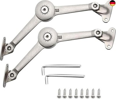 2 Stück Klappenhalter, Klappenbeschlag, Softclose Deckelstützscharniere, D