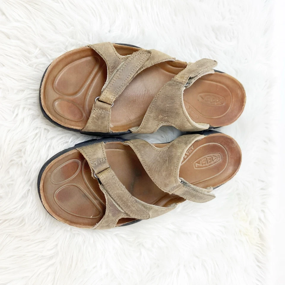 Sandalias KEEN 12 para mujer marrón tostado Sarasota de cuero sin cordones para senderos senderismo Foto 4 de 4