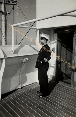 orig. Foto Marine Soldat Offizier Kapitän um 1940 Schiff 