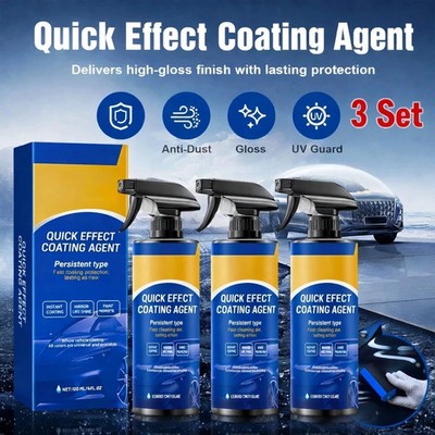 3 Pack- Car Coating Spray Quick Effect Coating Agent Wax Polish Liquid 120ML 4oz