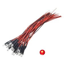 Vrabocry 20pcs 12 Volt 3mm Pre Wired Red Blinking Led Lights Emitting Diodes 1.5 Vrabocry 20pcs 12 Volt 3mm Pre Wired Red Blinking Led Lights Emitting Diodes 1.5