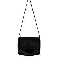 Unbranded Brown Single Handle Leather Fold Over Flap Shoulder Handbag 