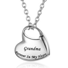 Cremation Urn Necklace for Ashes Urn Jewelry,Forever in My Heart Carved Sta - 01