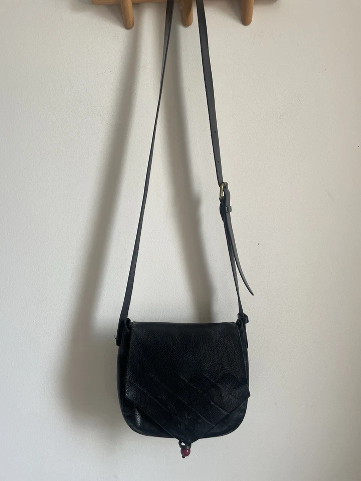 Henry Cuir Bolso Bandolera Cuero Negro LEER POR FAVOR Monedero Italia Totokaelo Foto 2 de 4