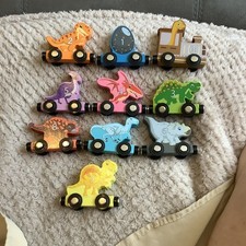 Wooden Dinosaur Train Each Dinosaur And Train 7 To 8 Cm 