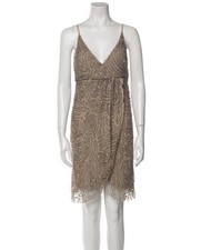 Alice + Olivia Tan Beaded Mini Dress cocktail size xs Women