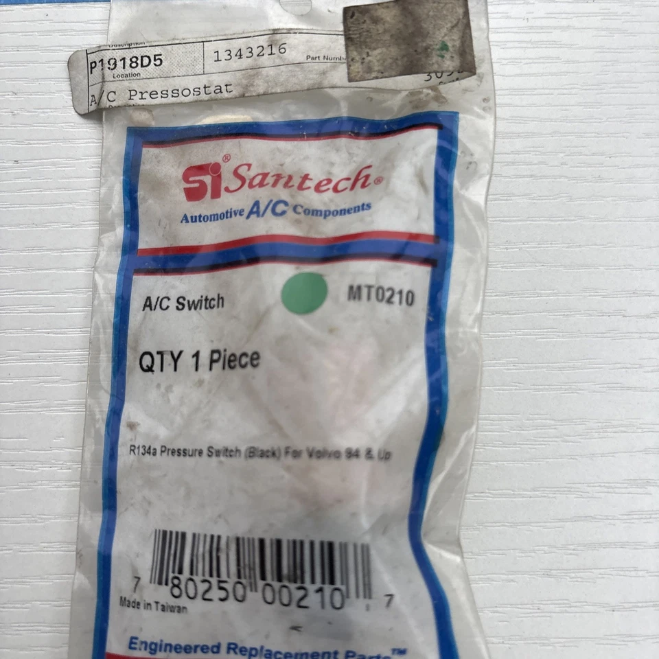 Sensor de presión de refrigerante aire acondicionado SANTECH 1343216 Volvo 940 740 960 S90 V90 Foto 2 de 4