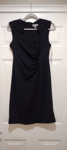 VETEMENTS Abito tubino donna blu navy senza maniche Shelby & Palmer nuovo con etichetta taglia 8