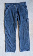 Wrangler Fleece Lined Blue Carpenter Jeans Trousers W34 L32