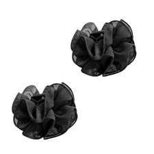 2Pcs Black Large Chiffon Claw Clip Hair Bow Large Size Black Fabric Ribbon Flowe