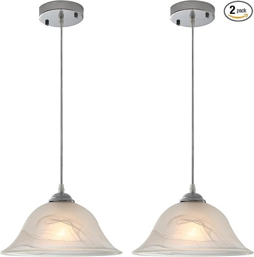 Modern Pendant Light Kitchen Island – Gold Hanging Fixture With 5.8mm Thick Glass Shade, Adjustable 59-Inch Cord, E26 Socket, Dimmable