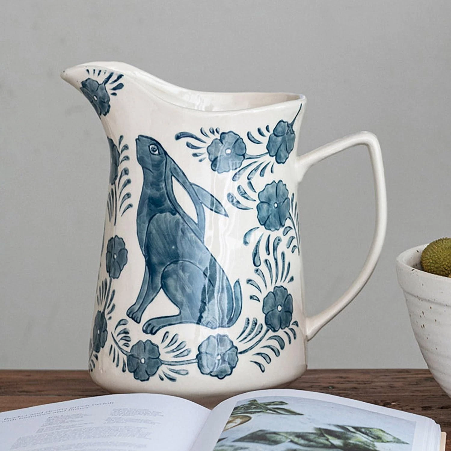 Creative Co-Op Stoneware Pitcher - Thumbnail 4