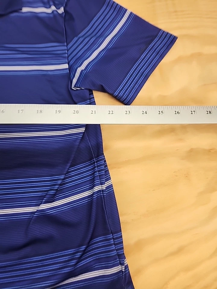 Ben Hogan Blue Striped Golf Polo Shirt Mens Large Lightweight Polyester - Image 3 of 4
