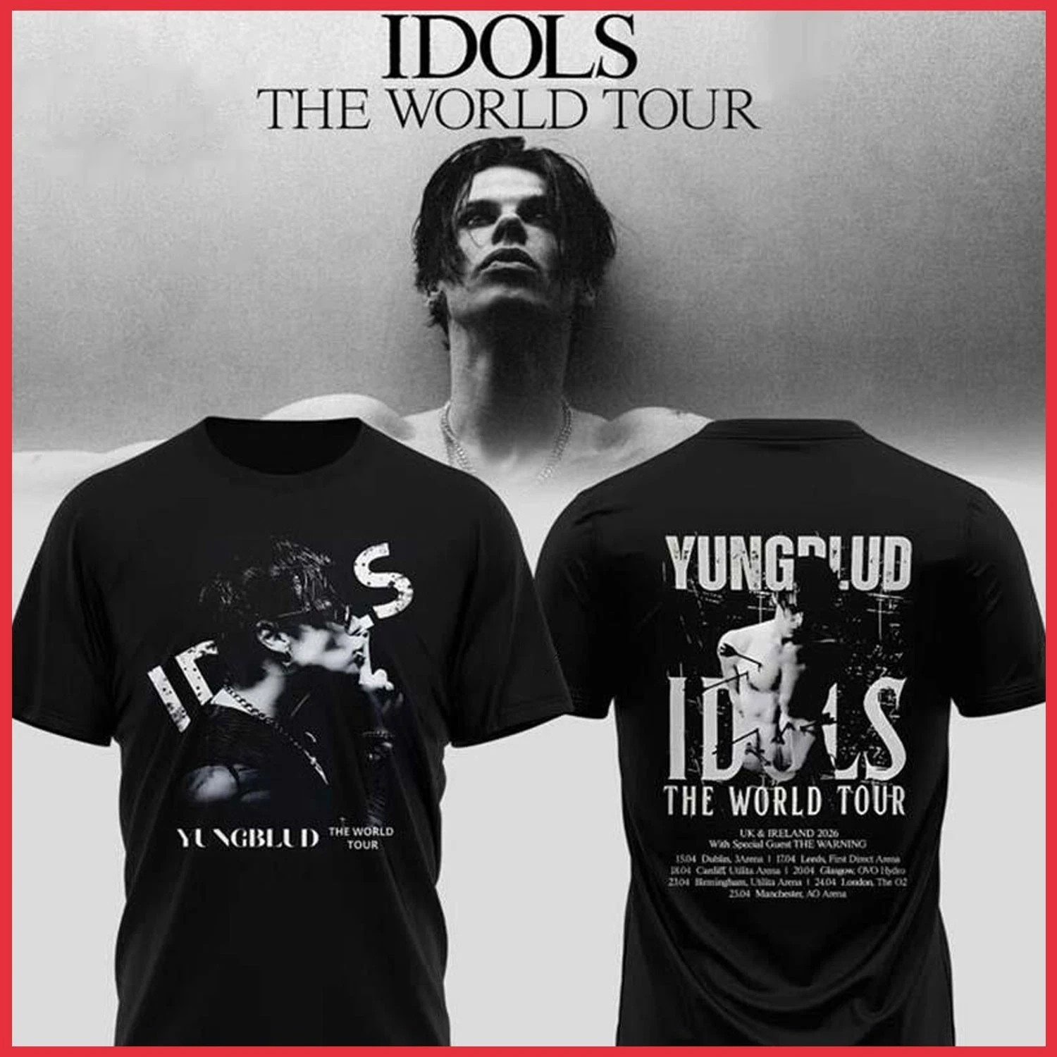 HOT NEW - Yungblud Idols World Tour 2026 The Show  Shirt Full Size BO2656