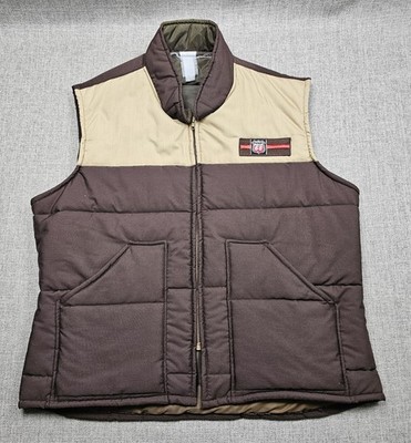 VTG Phillps 66 Vest Mens Large Brown Puffer Quilted Insulated Western Workwear