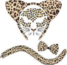 Cheetah Leopard Costume Women, Cheetah Leopard Ears Headband Set