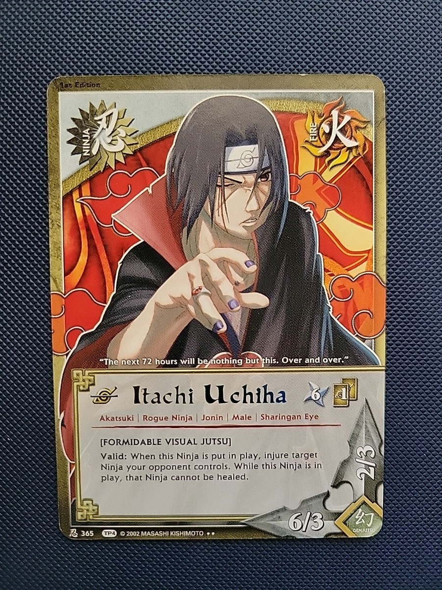 Itachi Uchiha 365 [Formidable Visual Jutsu] Rare Gold Foil Text