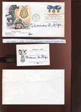 Thomas A. Pope Soldier & WW1 MOH Recipient Sign Cover & Card DC3949