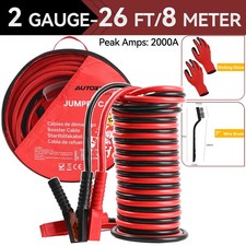 Heavy Duty Flying Wires Car Van Jumper Cables Battery Jump Starter 25FT 2000 AMP