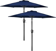 2x7.5ft Patio Umbrella Outdoor Market Table Umbrella with Push Button Tilt Crank
