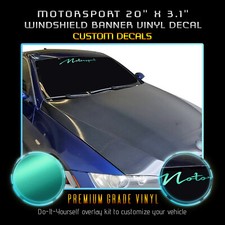 Motorsport Racing Performance Windshield Banner Decal - Satin Chrome Vinyl Motorsport Racing Performance Windshield Banner Decal - Satin Chrome Vinyl