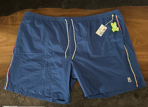 Psycho Bunny Men's Big Tall 6XL Blue Swim Trunks
