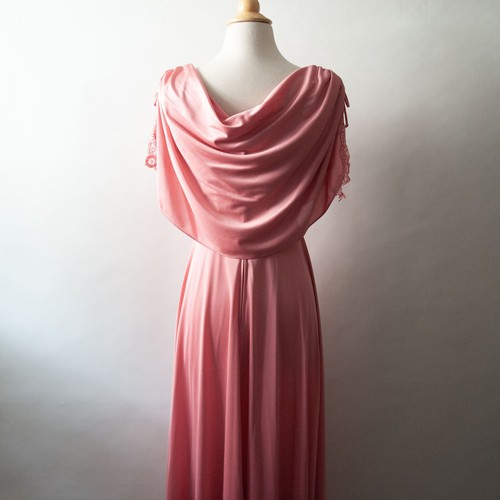 Vintage 1970s Handmade Grecian Floor Length Gown Prom Bridesmaid Dress 25" Waist - Picture 10 of 13