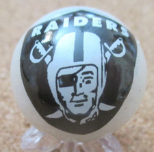 NFL: Oakland LV Raiders Logo on a Pearl Jabo Marble 123 .985" 24.03mm