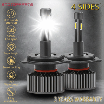 4PCS 4-Side H4 9003 LED Headlight Bulbs – 6000K 675000LM Hi/Lo Beam Conversion Kit