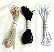 Flat Shoes Lace Strings 3 Pack White Tan Black 63 inch New