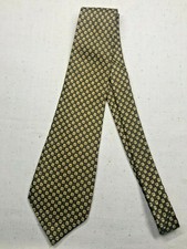 Vintage Men's Necktie Tie Classic Style Pierre Cardin Brown Yellow Abstract Spot