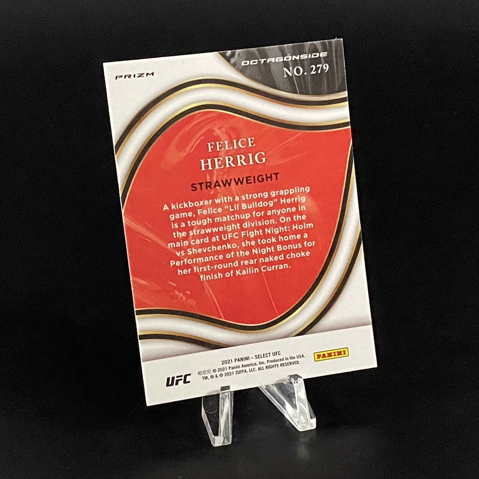 FELICE HERRIG 2021 PANINI UFC SELECT OCTAGONSIDE DISCO PRIZM #279 STRAWEIGHT - Image 2 of 2