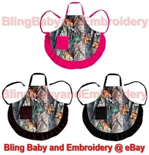 Ladies Adult Womens Camo Camouflage Apron Pink Black Brown Smock