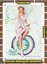 Metal Sign - 1955 Kelly Springfield Tires Pinup- 10x14 inches