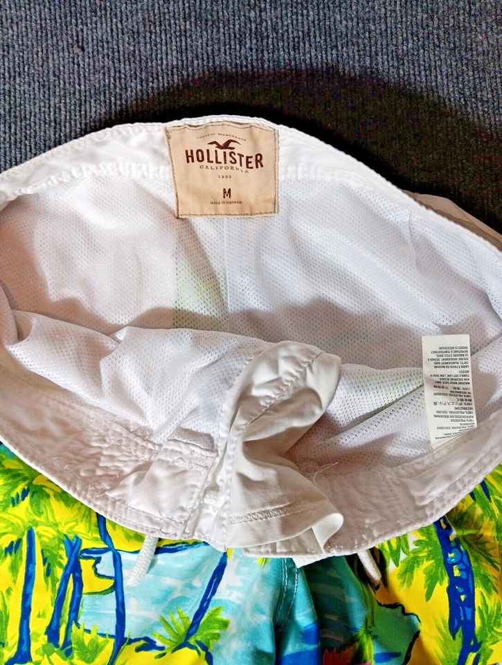 HOLLISTER BAÑADOR HAWAIANO TROPICAL ESTAMPADO PALMERA FORRADO DE MALLA PANTALONES CORTOS PARA HOMBRE M Foto 3 de 4
