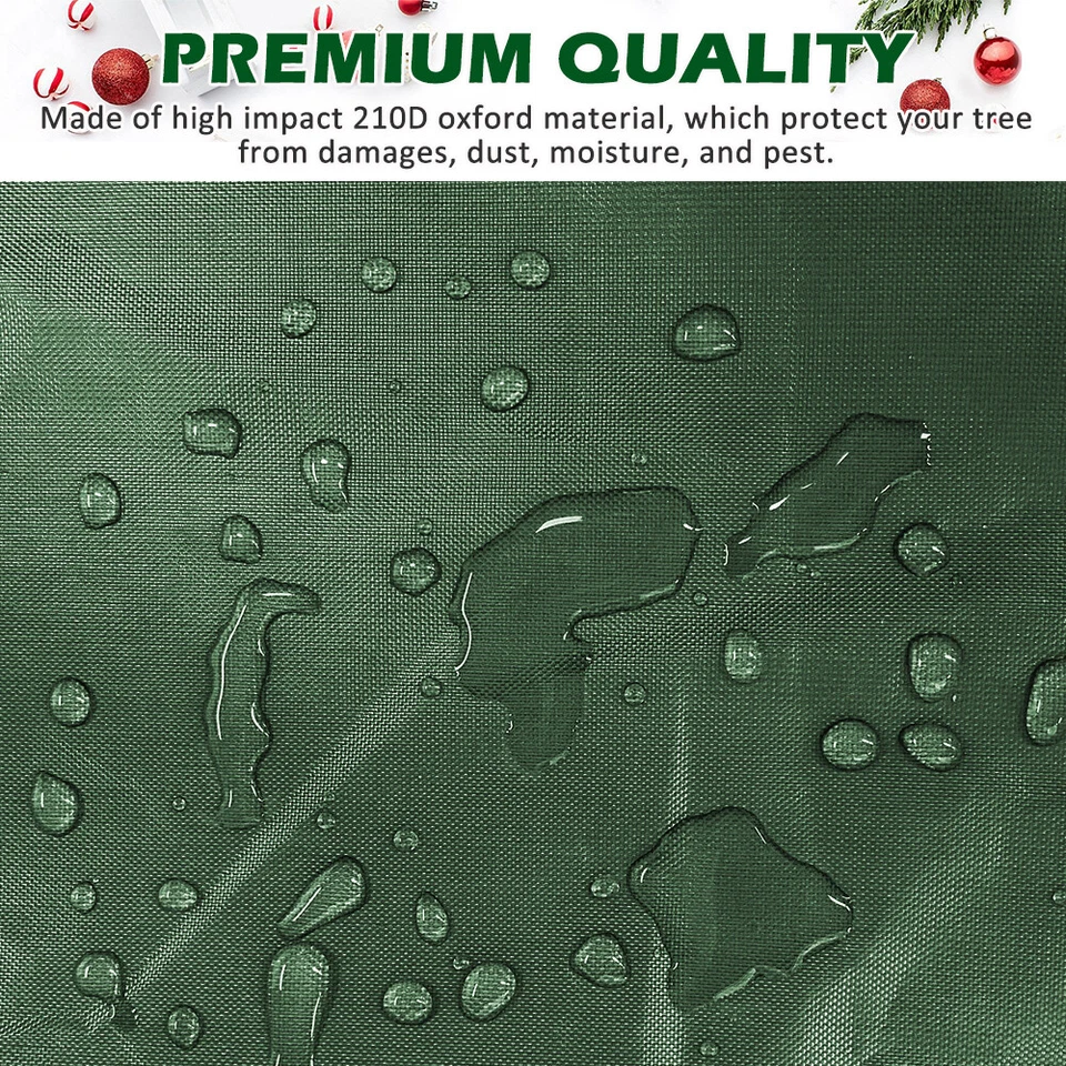 Large Christmas Tree Storage Bag Fits Up to 9FT Zipper Container Box w/Handles - Image 3 of 4