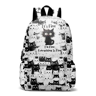 Cute Cat Backpack for Cat Lovers 17 Inch Cat Laptop Backpack Large Cat Bags f...