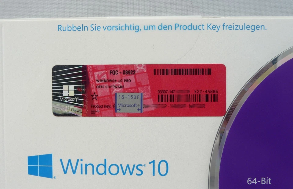 Microsoft Windows 10 Professional - 64Bit - mit DVD - SB/OEM - Deutsch - Pro - - Bild 2 von 2