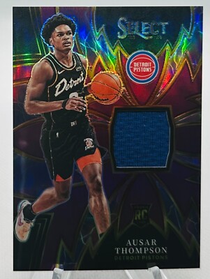2023-24 Panini Select Sparks Purple Prizm Ausar Thompson Rc Patch #'d 32/99