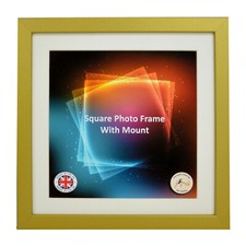 Square Photo Picture Frame with White Mounts Wood Effect Black White Oak Large