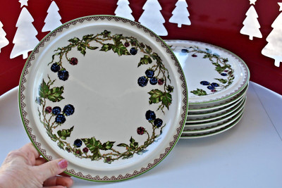 2~ GOEBEL BROMBEERE VTG 10.25'' Dinner Plate Bavaria West Germany Disc Blackberry