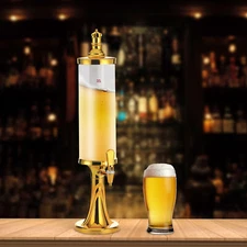 3L Beer Tower Beverage Dispenser Faucet Beverage Drink Dispenser LED Lights US