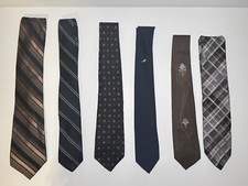 60s-90s Vintage Ties - Lot of 6 - Striped Plaid Art Deco Kangaroo Geometric