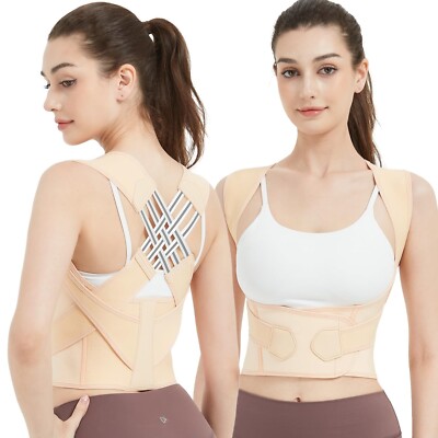 Adjustable Posture Corrector Low Back Support Shoulder Brace Belt SIZE S/M