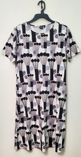 Marimekko for Uniqlo Geo Print Short Sleeve Shift Shirt Dress XS 