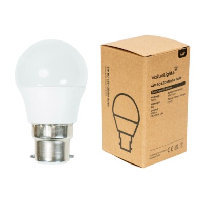 Minisun 4W LED Golfball Leuchtmittel Packs warmweiß 2700K BC B22 Fassung Beleuchtung