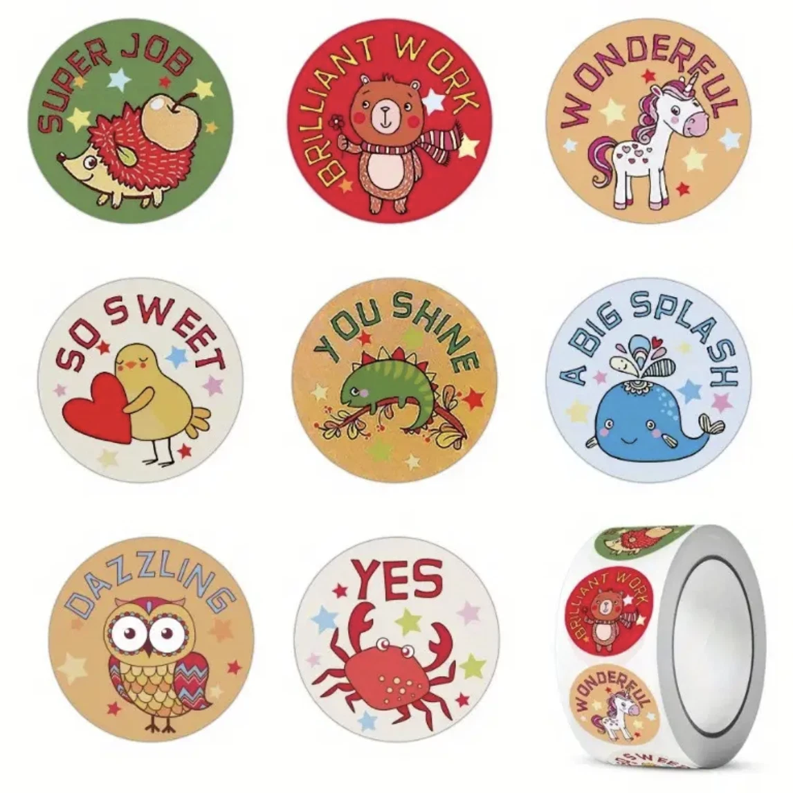 Positive Reward Teacher Merit Stickers 2.5cm 50/100pc Classroom Award Kids Party