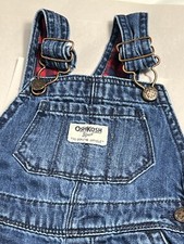 OshKosh Baby B'Gosh Vestbak Overalls Boys Size 12-18 Months Lined Buffalo Check