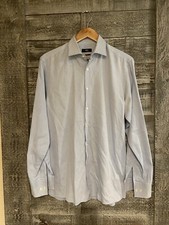 Boss Hugo Boss Long Sleeve Button Up Collared Shirt Blue Mens SZ 16 34/35 L EUC
