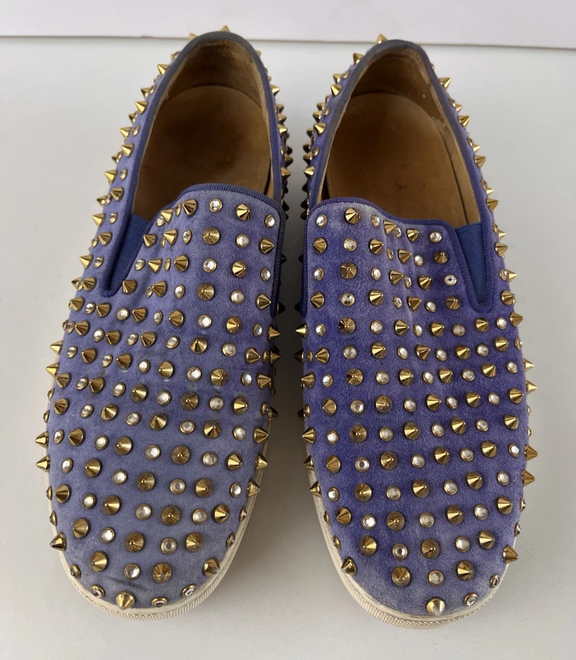 Zapato Mocasín Christian Louboutin Lavanda Gamuza Sin Cordones Para Mujer Talla 36 1C1S Foto 2 de 4